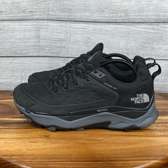The North Face Vectiv Exploris Waterproof Futurelight Black Leather Shoe Mens 10